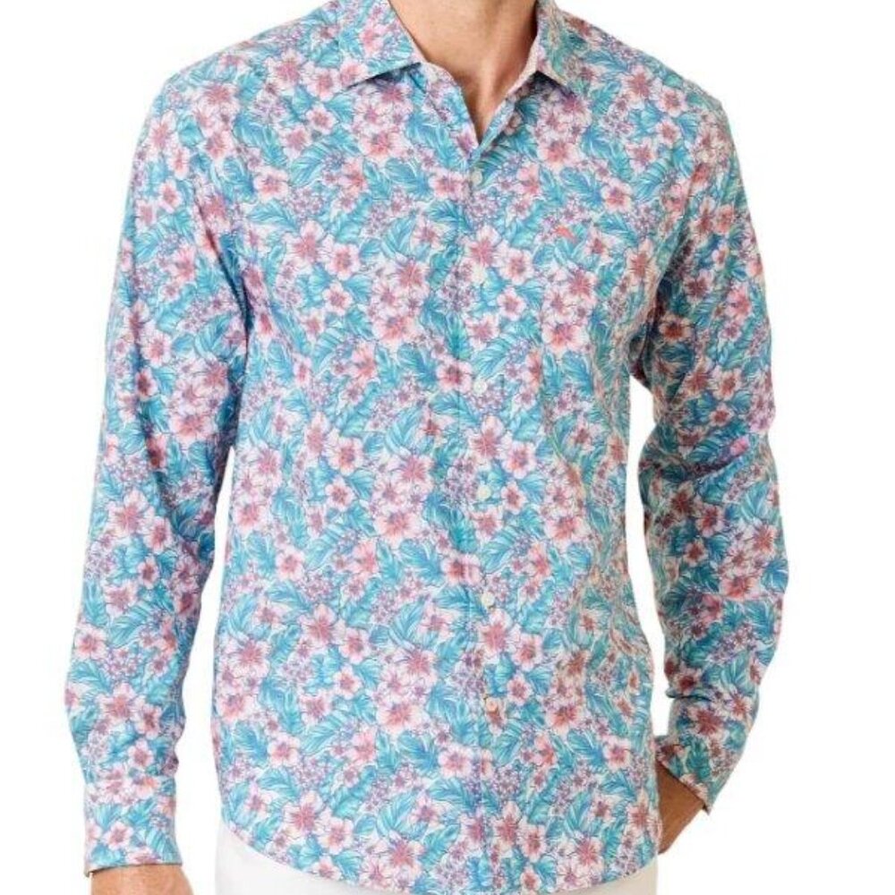Tommy Bahama Sarasota Stretch Rubia Gardens Spring Bouquet Button Up Shirt L NWT